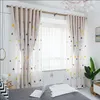 Nordic Triângulo Tule Cortinas Para Quarto Infantil Crianças Janela Drapes Sheer Modern Geometric Bordado Sala de estar Cortina