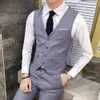 Men's Tracksuits Three-piece Suit Plus Size Wedding Business Men Formal Suit Vest Blazer Pants Set Business Professional Dress Wedding Dress Suit X0610