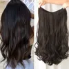 Perucas sintéticas Ctrlalt longos penteados ondulados 5 clipe em cabelo 24 polegadas de alta temperatura fibra marrom preto