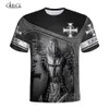 Cloocl Knights Templar 3D Drukowane Męskie T Shirt Harajuku Letni Krótki Rękaw Street Casual Unisex T-Shirt Tops Drop 210716