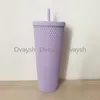 2021 Starbucks Double Pink Durian Laser Straw Cup 710ML Bicchieri Sirena Plastica Acqua fredda Tazze da caffè Tazza regalo