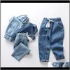 Abbigliamento per bambini Bambino, Maternità Drop Delivery 2021 Ragazzi Ragazze Denim Teen Pantaloni di cotone larghi per jeans Abbigliamento per bambini Pantaloni per bambini 2 3 4 5