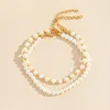 Cavigliere dolce catena di perle imitazione per le donne moda braccialetto alla moda accessori per gioielli per il corpo del piede Roya22