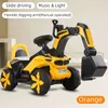 Grands enfants Digger Model Excavator Jouet avec MusicLight Ride sur Jouets Enfants Enfants Electronic Toddler Camion Enfants Cadeaux