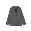 IEFB Men's Korean Trend Grey Suit Coat Double Breasted Causal Design Blasers With Chian Loose Spring Coats 9Y5384 210524