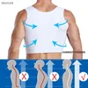 الرجال قميص مشد أعلى الجسم بناء الصدر مصحح الموقف المشكل البطن العودة ضغط التبريد