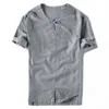 Arrivée été à manches courtes chemises hommes mince droite coton lin chemise mâle décontracté respirant Cool vêtements TS-258 hommes