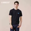 SIMWOOD 2021 Summer New Regular Fit Letter Print T-shirt Men 100% Cotton Breathable Tshirt Plus Size Skin-friendly Tops SK120286 H1218