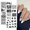 12 * 6cm Modelos de arte unha inoxidável Stamping Plate Design Flor Animal Vidro para Manicure Ferramenta Acessórios NAP001