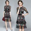 Vintage Francuski Elegancka Sukienka Lato Kobiety Sexy Sheer Piękne kwiaty Drukuj Krótki Rękaw Siatki Patchwork Party Dresses 210514