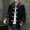 Männer Jacken 2021 Herbst Casual Cord Jacke Männer Chinesischen Stil Stickerei Männlich Lose Schnalle Tang-anzug Verbesserte Hanfu