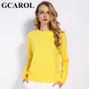 Gcarol Kvinnor Candy Sticka Jumper 30% Ull Slim Sweater Spring Höst Vinter Soft Stretch Render Pullover Wear S-3XL 211011