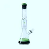 Bang en verre coloré 14Inches narguilé grand tuyau d'eau capiteux épais inline perc dab plate-forme pétrolière bongs gros gros tuyaux de bécher rose en cire