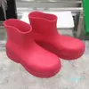 Fashion- Imperméable plate-forme caoutchouc botteur femelle designer short léger chaussures décontractées de bonbons couleur fluvots mocassins Bottes nues PVC