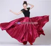 Skirts Big Hem (360 540 720 )Women Satin Silk Long Pleated Skirt High Waist Womens Vintage Solid Faldas Mujer Saias