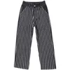 Mäns Jeans Jacquard Stripe Baggy Straight Leg Pants Oversized Vintage Men Baggie Denim för