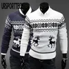 Autumn Thin Christmas Sweater Men Pullovers Deer Print Oversized Knitted Sweaters Unisex Man Woman Funny Ugly Christmas Sweater 210528