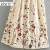 women vintage flower embroidery elastic ruffles sling midi dress chic female crochet patchwork casual slim dresses DS4389 210420