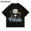 Harajuku Tees Shirts Panda Toy Print Cotton Tshirts Hip Hop Fashion Short Sleeve T-Shirt Summer Mens Casual Loose Tops 210602
