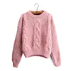 Women Sweaters Warm Pullover and Jumpers Crewneck Mohair Pullover Twist Pull Jumpers Autumn Knitted Sweaters Christmas 210518