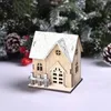 Kerstversiering decoratie lichtgevende houten huis led geschenken kinderen thuisjaar 2022 boom DIY F0B8