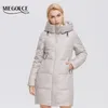 MIEGOFCE Winter Damen Mittellanger Mantel mit Kapuze Design hält warm und winddicht Parka Reißverschluss lose Damenjacken D21647 211008