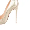 Kvinnor höga klackar spetsiga tår designer skor äkta läder patent lyxiga pumpar lady bröllop sandaler globalkidsshoes