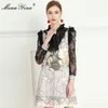 Fashion Designer dress Summer Women's Dress Ruffles Lace Long sleeve Witch Print Dresses 210524