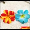 Decoratieve kransen Feestelijke feestartikelen Home Gardenhindjef 10 Stks / 7Dot5 cm Faux Xin Hawaii Frangipani Bloemhoofden Bruiloft Decoratie D