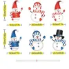 6PC Christmas Snowman Yard Signs with Stakes for Garden Farmhouse Home Lawn Outdoor Decor
