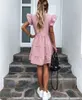 Letnia sukienka kobiety Polka Dot Street seksowna swobodna luźna sukienka na plażę Plus V Size V Neck Mini sukienka Kobieta Vestidos 210331