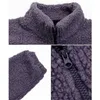 Zimowe grube ciepłe wełniane wełny płaszcza żeńska faux furta fioletowa kurtka Koreańska damska swoboda parkas streetwear pluszowa polar Top 210619