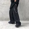 Męskie spodnie męski łańcuch kieszonkowy wisior w paski szeroką nogę prostą sztrukoł szeroką nogawkę harajuku hip hop swobodny luźne zużycie ulicy