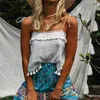 Inspirado branco cami algodão sem mangas tasla tassle hem blusa mulheres boêmio chique verão tops solto praia tampa 210412