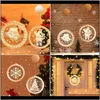 Decorations Festive Party Supplies & Garden Drop Delivery 2021 Qifu Elk Snowman Curtain Light Christmas Decor For Home Navidad Noel Cristmas