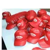 Low MOQ custom embroidery Red mh back leather snapback trucker hats4940858
