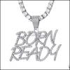 Hip Hop Iced Out Jewelry Cuban Link Diamond Letter Custom Necklace Women Drop Delivery 2021 Pendant Necklaces Pendants Ahsag