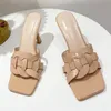 Luxury Design Weave Slides Women 9.5cm High Heels Mules Fetish Summer Sandals Lady Thin Slippers Female Nude Shoes