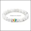 Con cuentas, hebras Pulseras con cuentas de piedra negra Gay Rainbow Conciso Orgullo Amistad Joyería Amigo Chakra Pulsera 4 W2 Entrega de gotas 2021 D4S