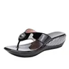 Sommer Plattform Hausschuhe Flip-Flops Mode Strand Schuhe Frau Anti-slip Echtes Leder Sandalen Frauen Schuh