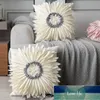 Fashion Modern Style Pink White Throw Pillows 45*45cm Velvet Stitching 3D Chrysanthemum Cushion Waist Pillow Blue Cushion Case Factory price expert design Quality