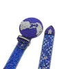 Neue heiße Mode Westliche Rhinestones Gürtel Große Schnalle Diamant Nieten Luxusband Kristall Gürtel Für Frauen Männer Jeans