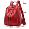 Kvinnor reser ryggsäck för kvinnliga läder ryggsäckar sac a dos damer bagpack lyx dubbel dragkedja casual daypack girl mochilas q0528