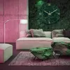 Green Marble Pattern Wall Clock High Gloss Creative Acrylic Clock Home Decor Simple Fasion Wall Clock 210930