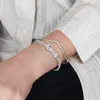 100% 925 Sterling Silver Logo Circle Clip Charms Fit Reflexions Mesh Bracelet Mode Pour Pandora Femmes Mariage Fiançailles Jewelry257u