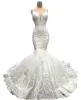 Un pcs neuf !!! Robes de mariée sirène de dentelle unique de haut de gamme Appliques Dubai 2022 Robes de mariée perlée Custom Robe de Mariée