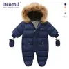 Ircomll родился детская зимняя одежда головоломка с капюшоном внутри флисовая девушка мальчик осень комбинезон детей верхняя одежда 211011