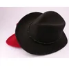 2021 Herfst Winter Western Cowboy Fedora Hoeden met Klinknagel Lederen Band Goth Top Vintage Vrouwen Mannen Wol Felt Party Formele Hoed