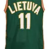 Nikivip #11 Arvydas Sabonis Team Lietuva Lituânia Retro Classic Basketball Jersey Mens costureu número personalizado e camisas de nome