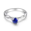 Bröllopsringar Fashion Twisted Blue CZ Ring Female Jewelry Engagement for Women Gifts WholSale